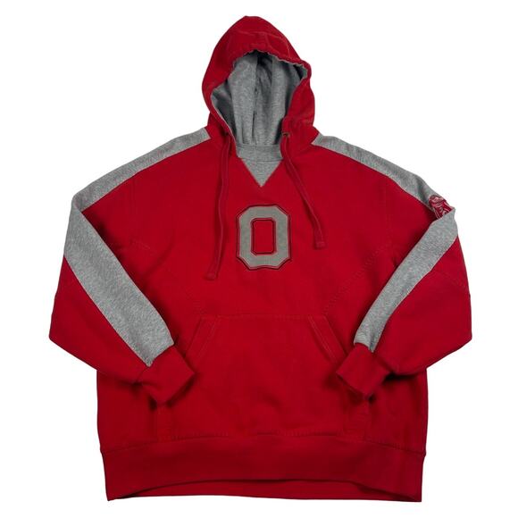 Vintage Ohio State Buckeyes Red Gray Football Hoodie Sweatshirt Fits like Large - Picture 1 of 9